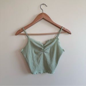 BEAR DANCE Pastel Green Lettuce Edge Tanktop